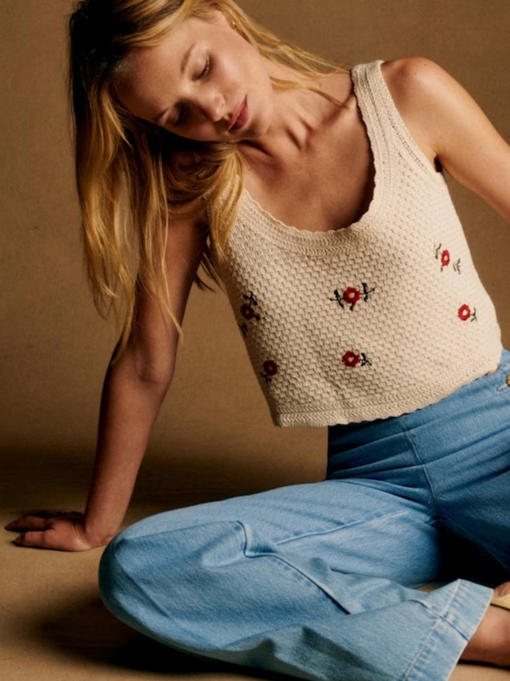 Sezane YDA Top Wildflower Crochet NWT Small
